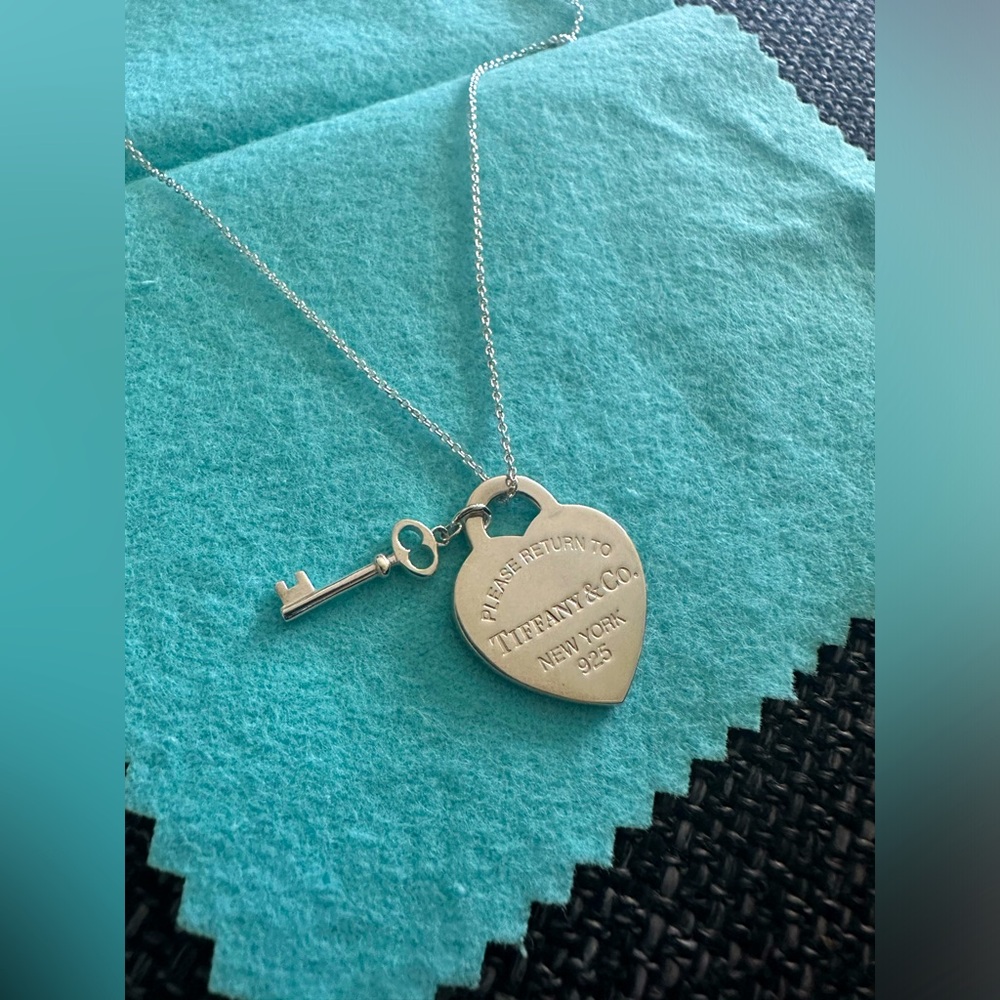 Tiffany & Co. key and heart necklace